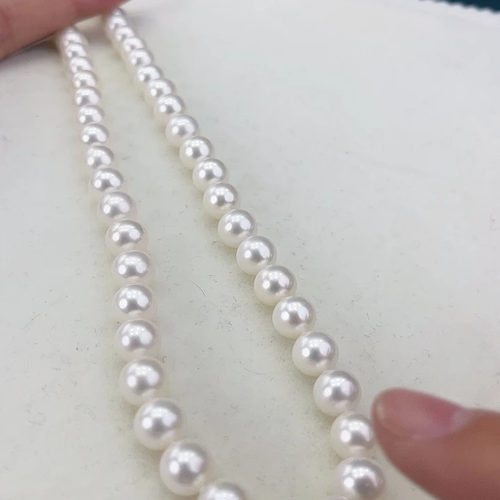 淡水珍珠颈饰银S925镶嵌卡9极光白高品