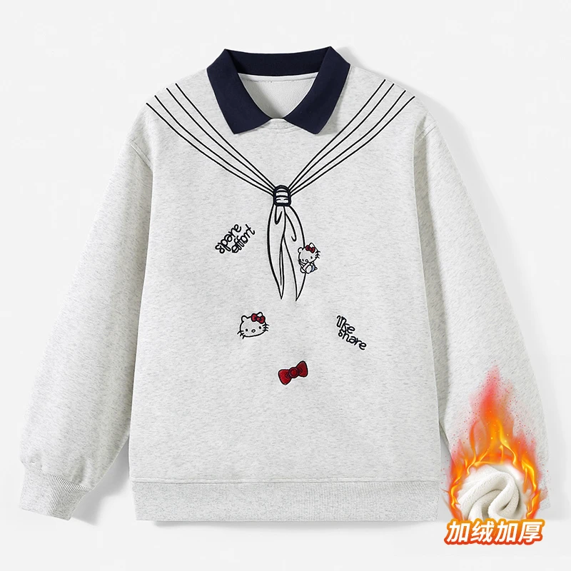 女童绣花加绒卫衣251019