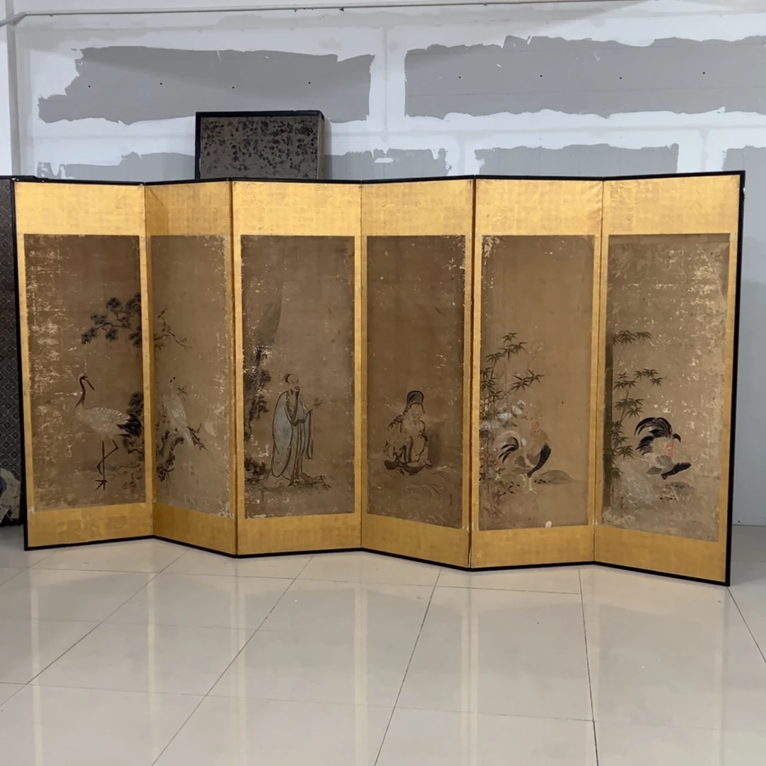 绘画屏风框画茶空间设计