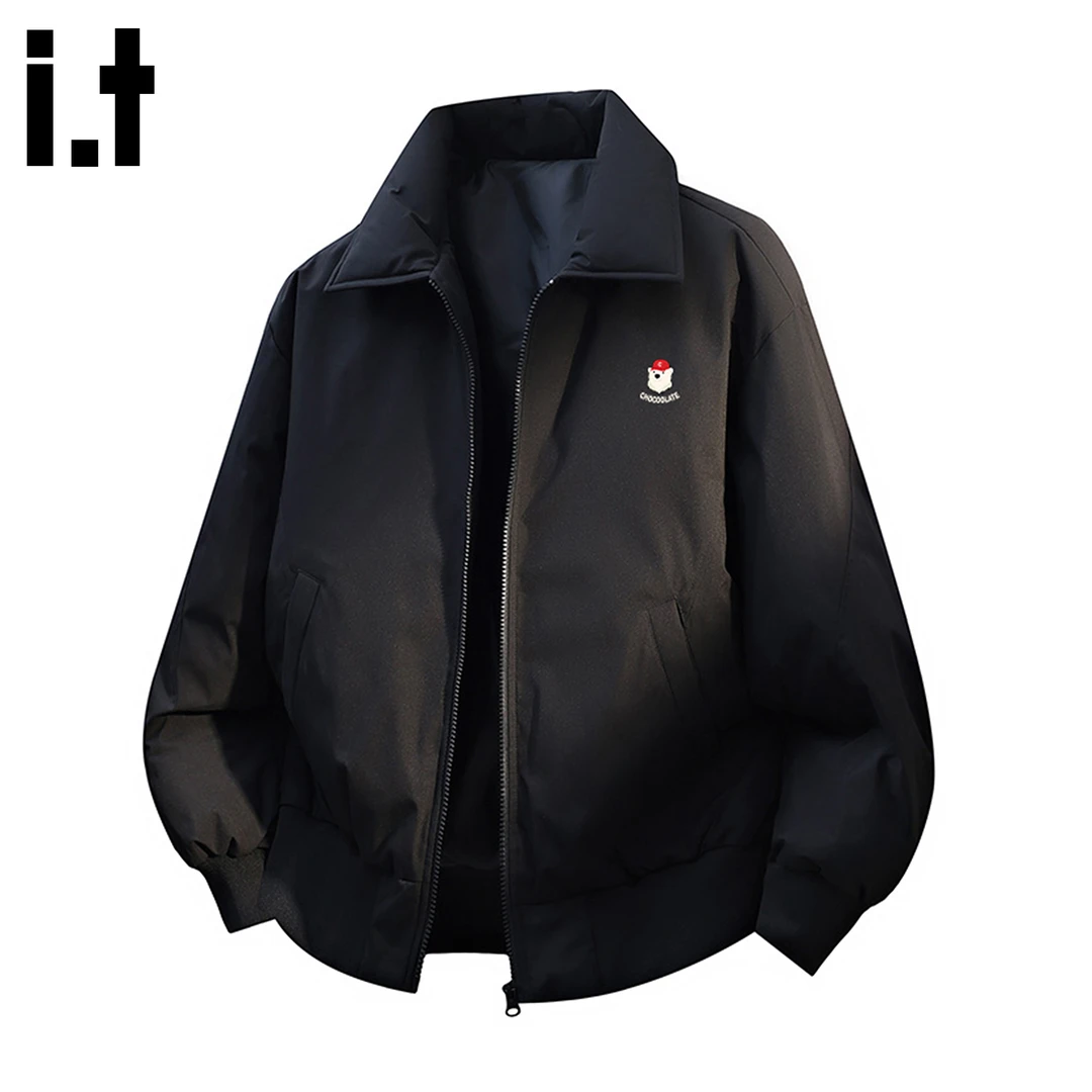 i.t:CHOCOOLATE痞帅休闲棉服男士秋冬季新款保暖加厚翻领工装外套