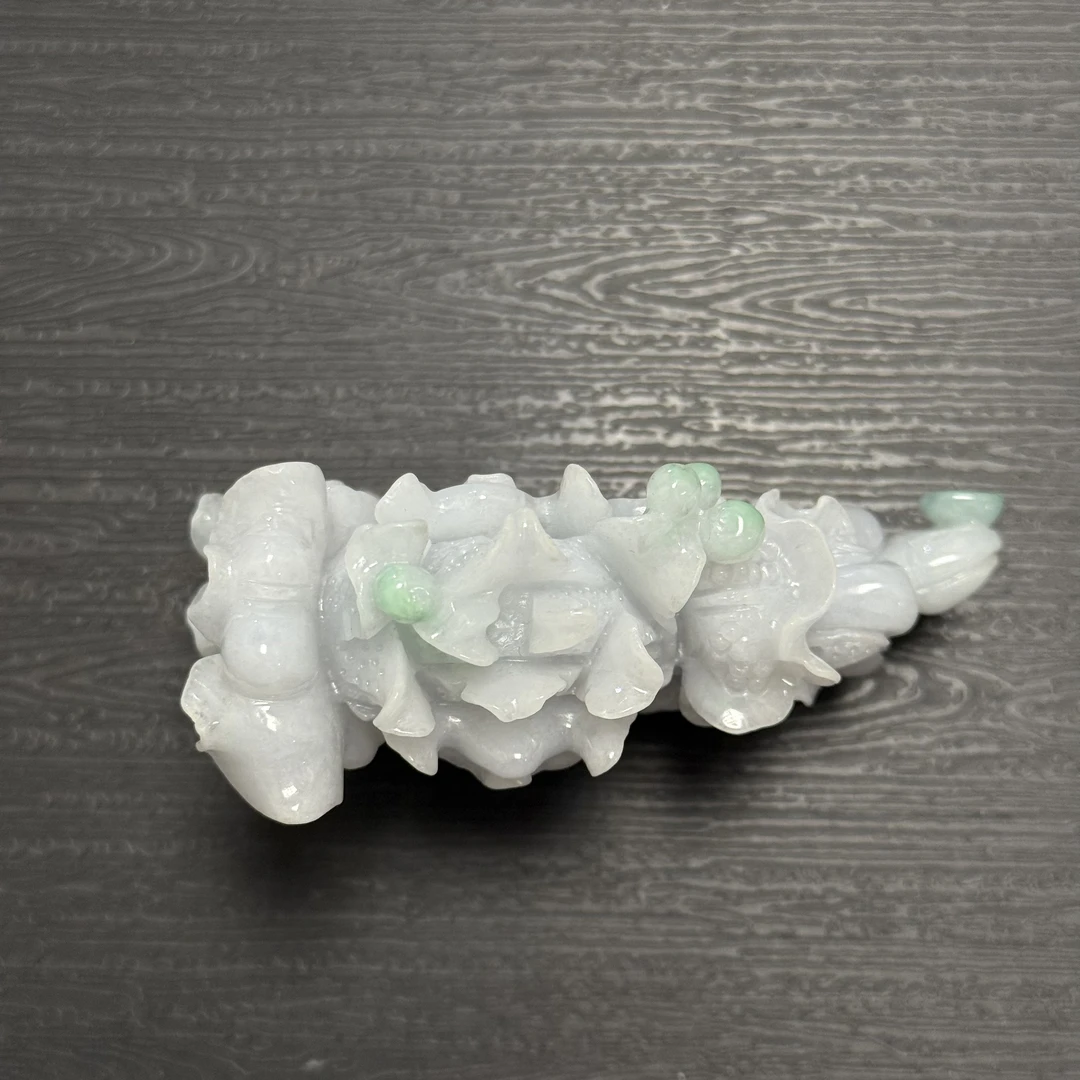 翡翠飘绿白菜 可手把可摆件