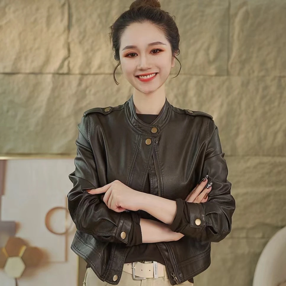 2025秋季新款复古美式高级皮衣休闲时尚秋冬网红皮夹克短款短外套