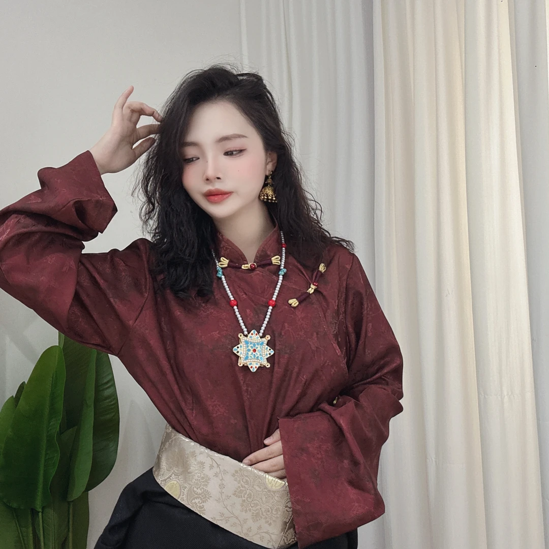 女士藏式藏装面料衬衣款网红百搭