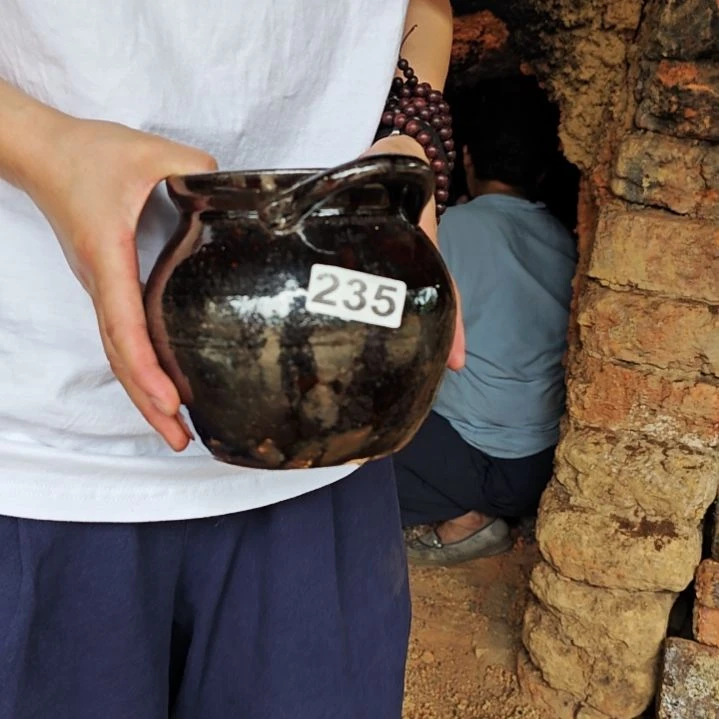 青***隐瓷片235炖盅手工拉坯柴火烧制