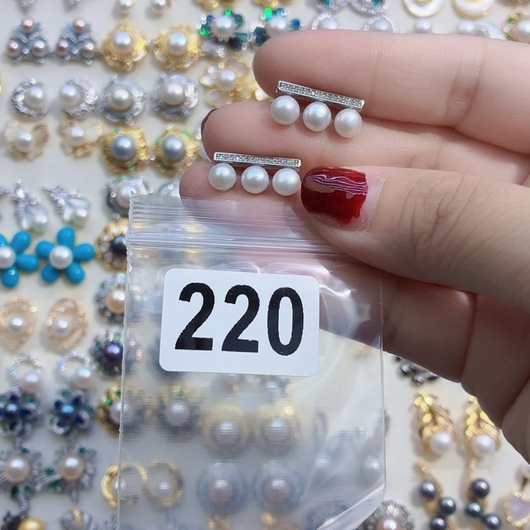 淡水珍珠耳饰合金