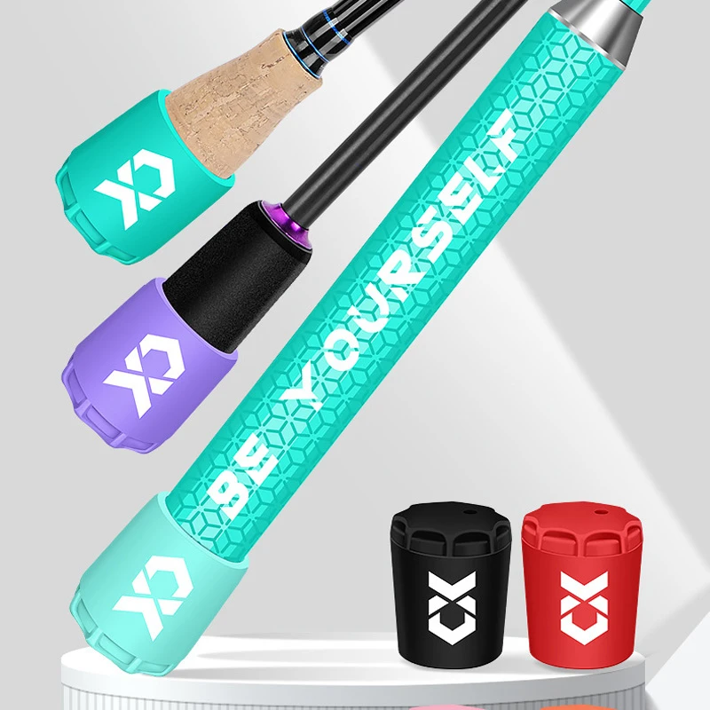 路亚竿后堵保护套鱼杆硅胶圈堵头盖配件手把杆尾配重堵冒装备大全