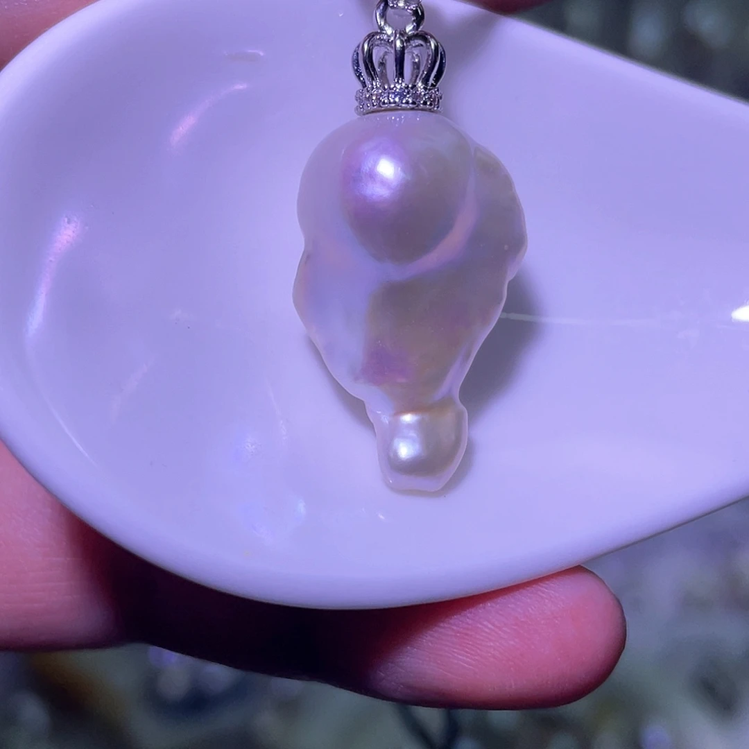淡水珍珠合金天然淡水珍珠吊坠