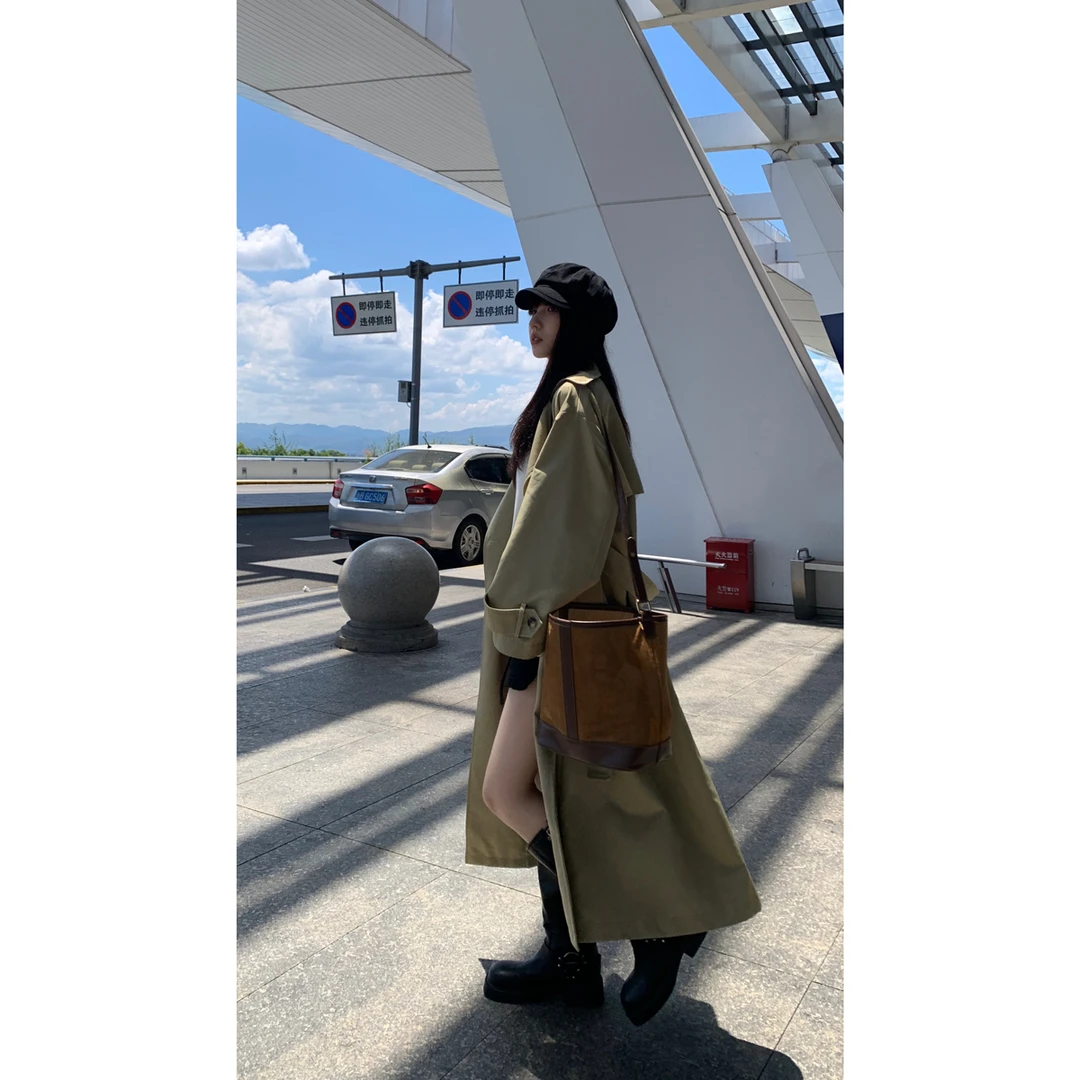 【清仓】长款风衣女气质百搭秋季大翻领宽松显瘦长款外套