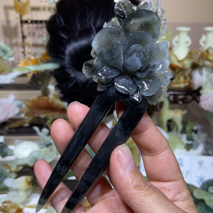 蛇纹石玉未镶嵌发饰