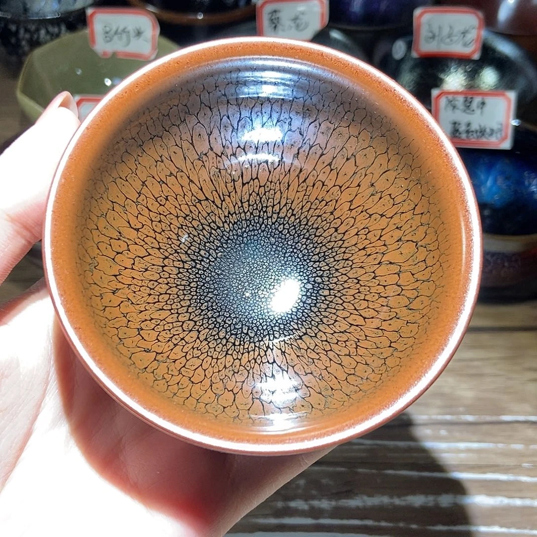 茶盏纯手工电烧鹧鸪斑