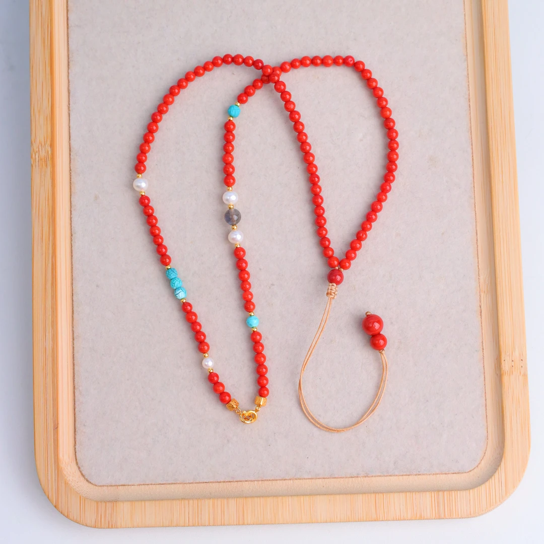 【琪琪珠宝】时尚简约南红绿松配链——万能链