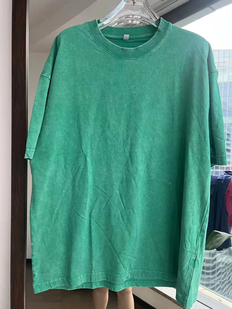 精选长绒棉水洗做旧炒雪花休闲百搭男女同款大版T