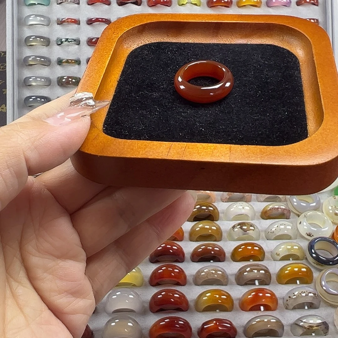 玛瑙/玉髓未镶嵌戒指A10不退换16.1港12