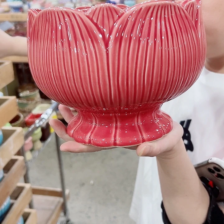 有孔.凑满10元发货多肉陶瓷花盆！