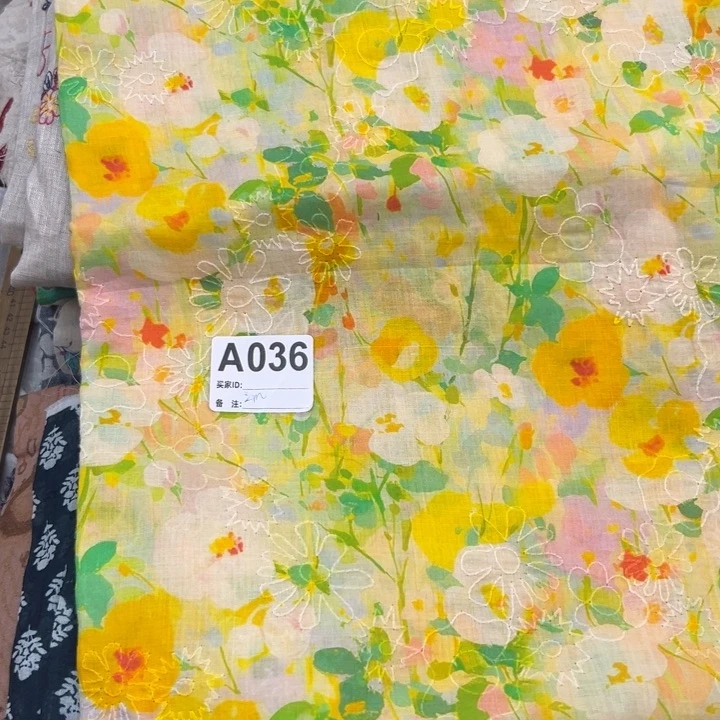 麻036刺绣纯苎麻2米