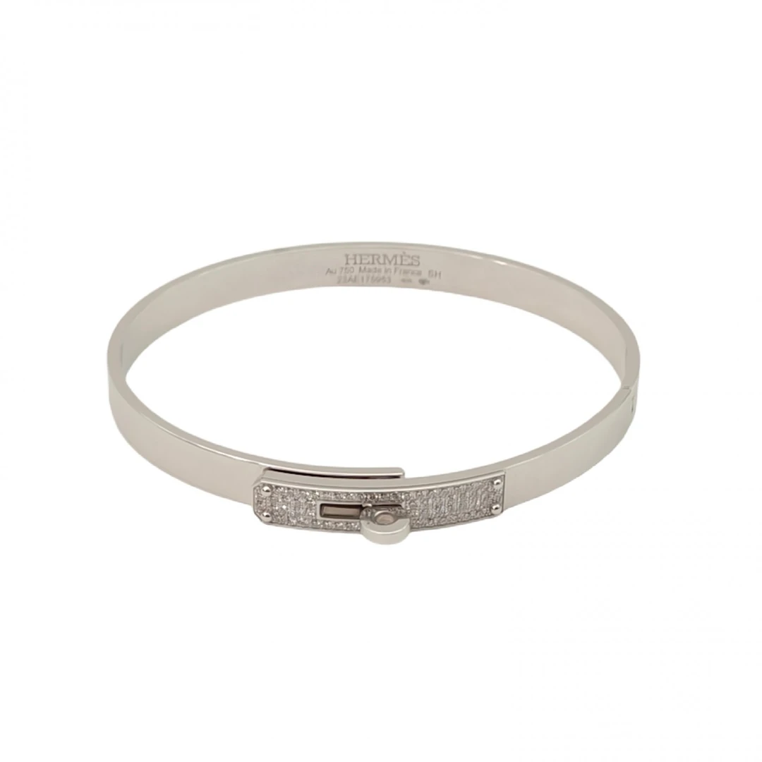 99新 Hermes/爱马仕 【念念】Kelly 半钻 手镯 SH 白金 18K