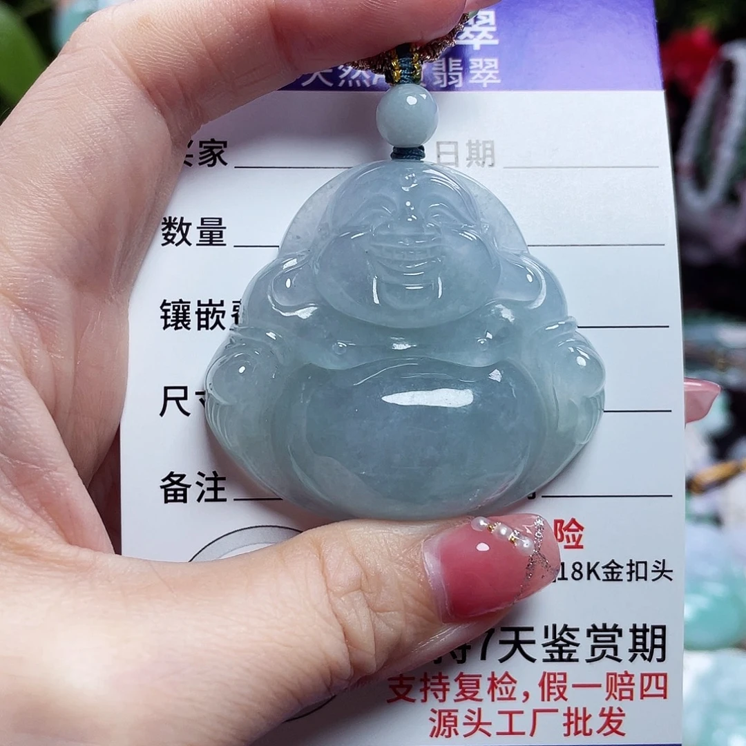 翡翠未镶嵌颈饰佛公09