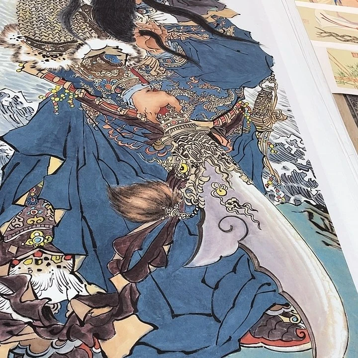 国画书画描金拓染作品手写