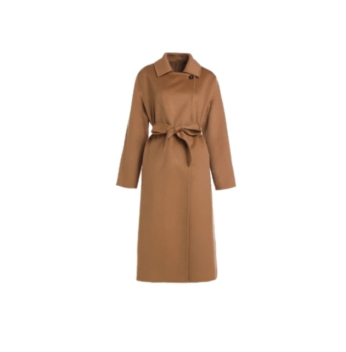 L·W/画而诗冬季新款长款翻领山羊绒毛呢外套LBD90211