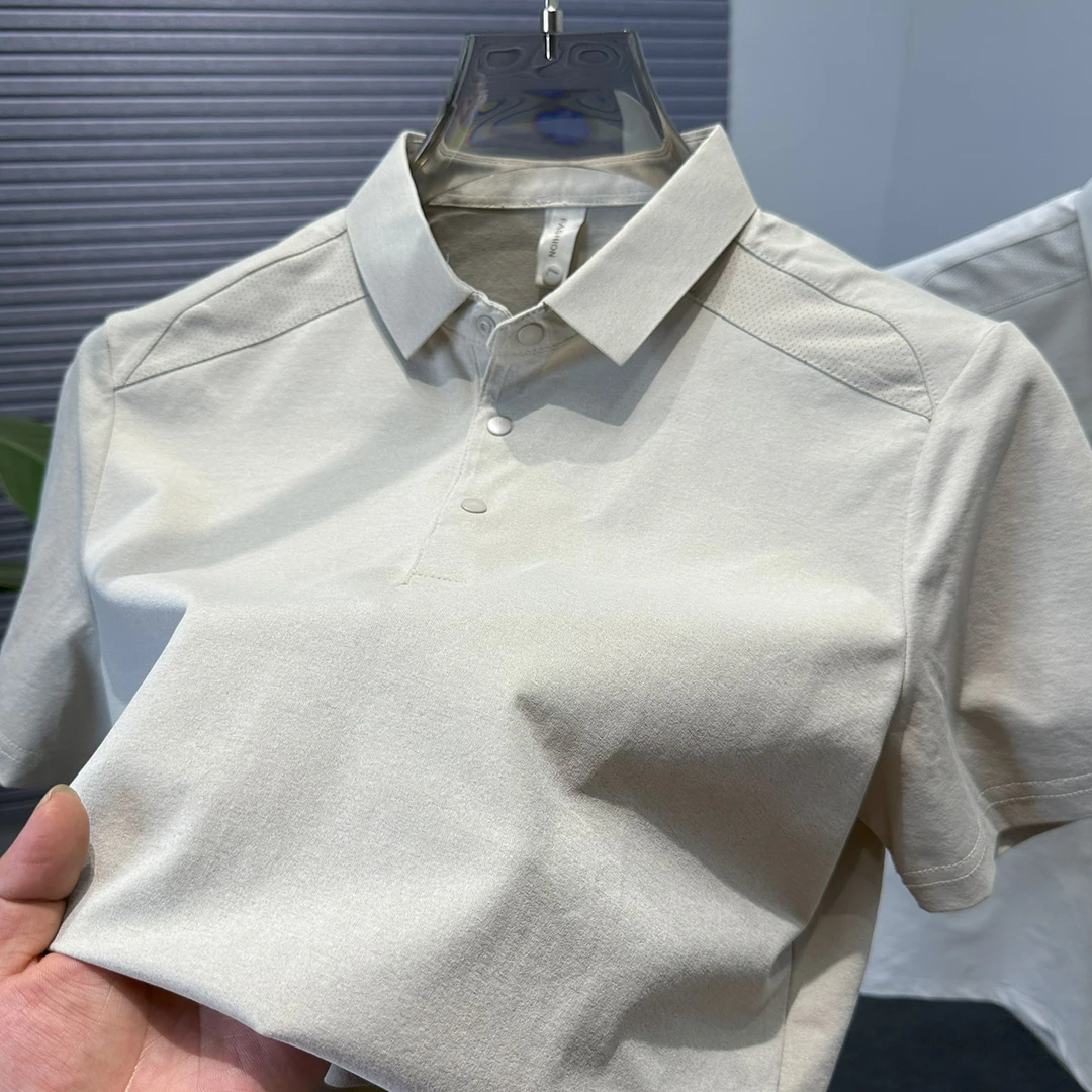 轻奢polo衫男士t恤短袖夏季运动速干透气凉感老钱风男装翻领上衣