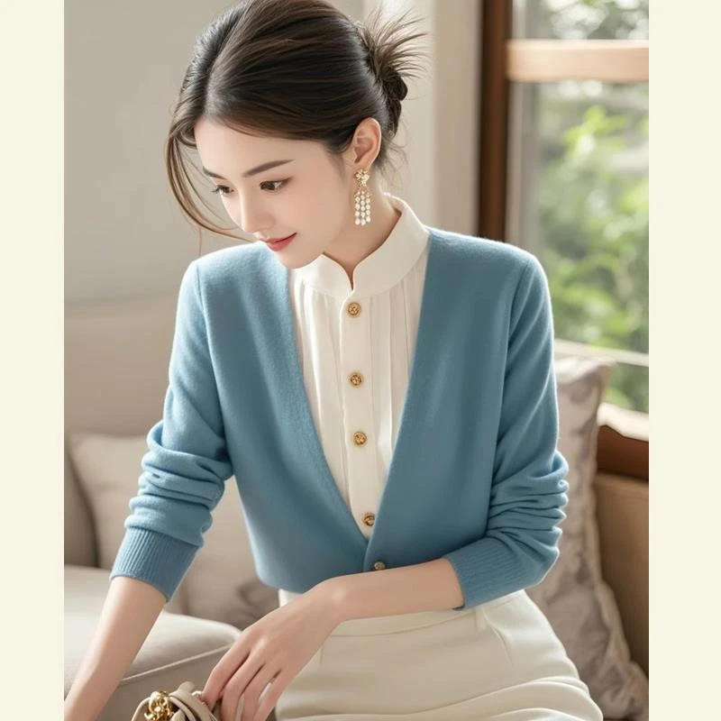 慵懒小香风高级感假两件毛衣女新款秋冬季独特超好看气质针织上衣