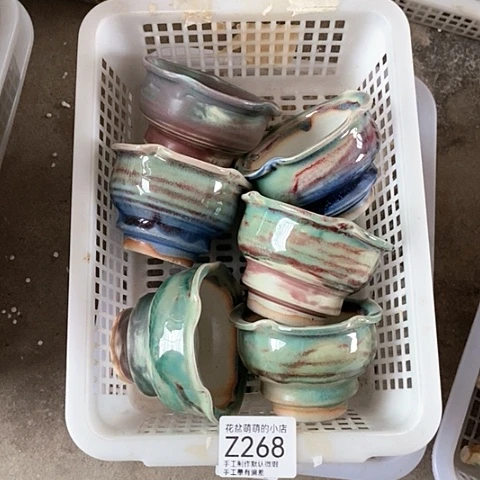 紫砂花盆268微瑕品口径7厘米左右尺寸大小