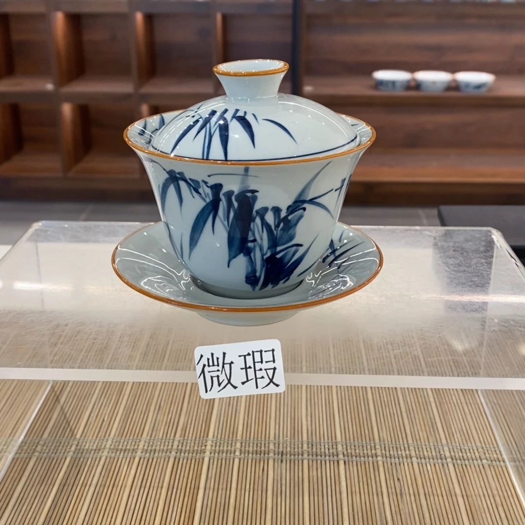 釉下彩老陶泥手工绘制