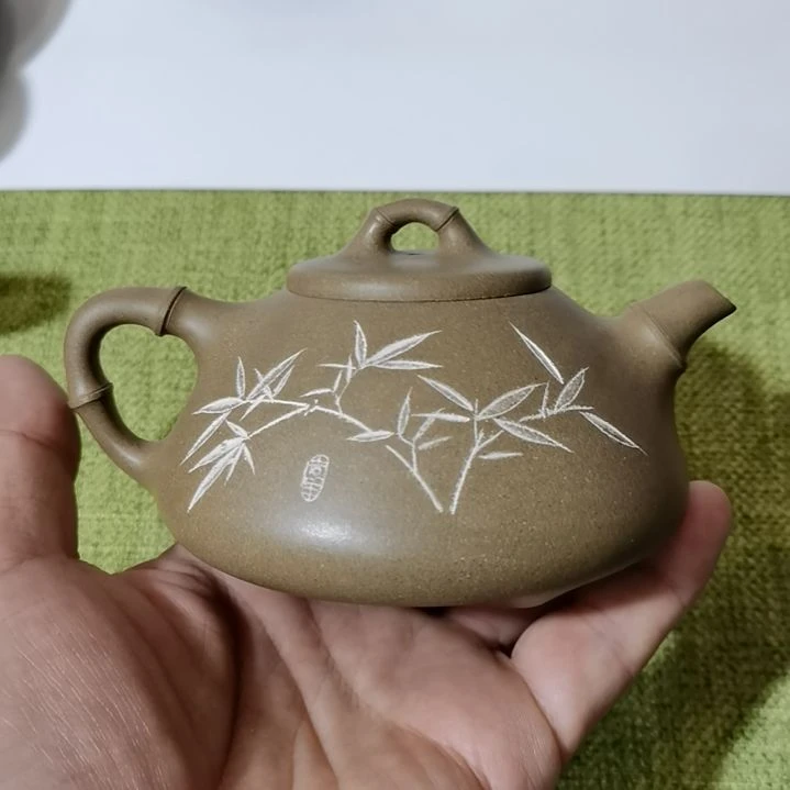 茶壶紫砂老一厂方圆牌老段泥全手工紫砂壶