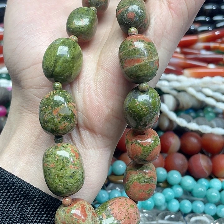 玛瑙/玉髓珠宝半成品未镶嵌一条花绿宝塔路