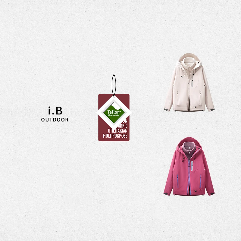 【25/新品】i.B【液态压胶定制版Teflon·内胆可拆卸】防水冲锋三合一