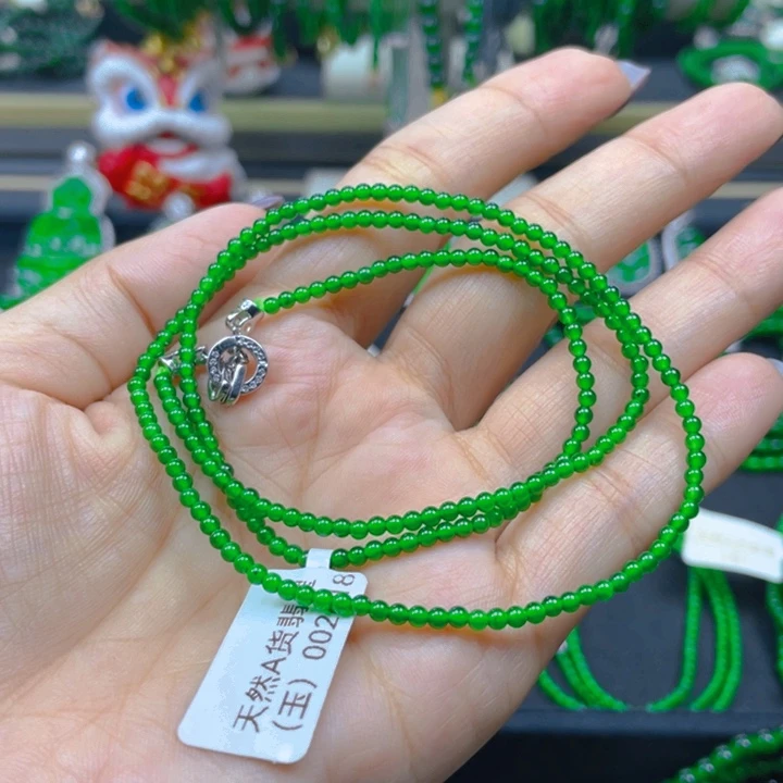 翡翠未镶嵌颈饰项链2.5