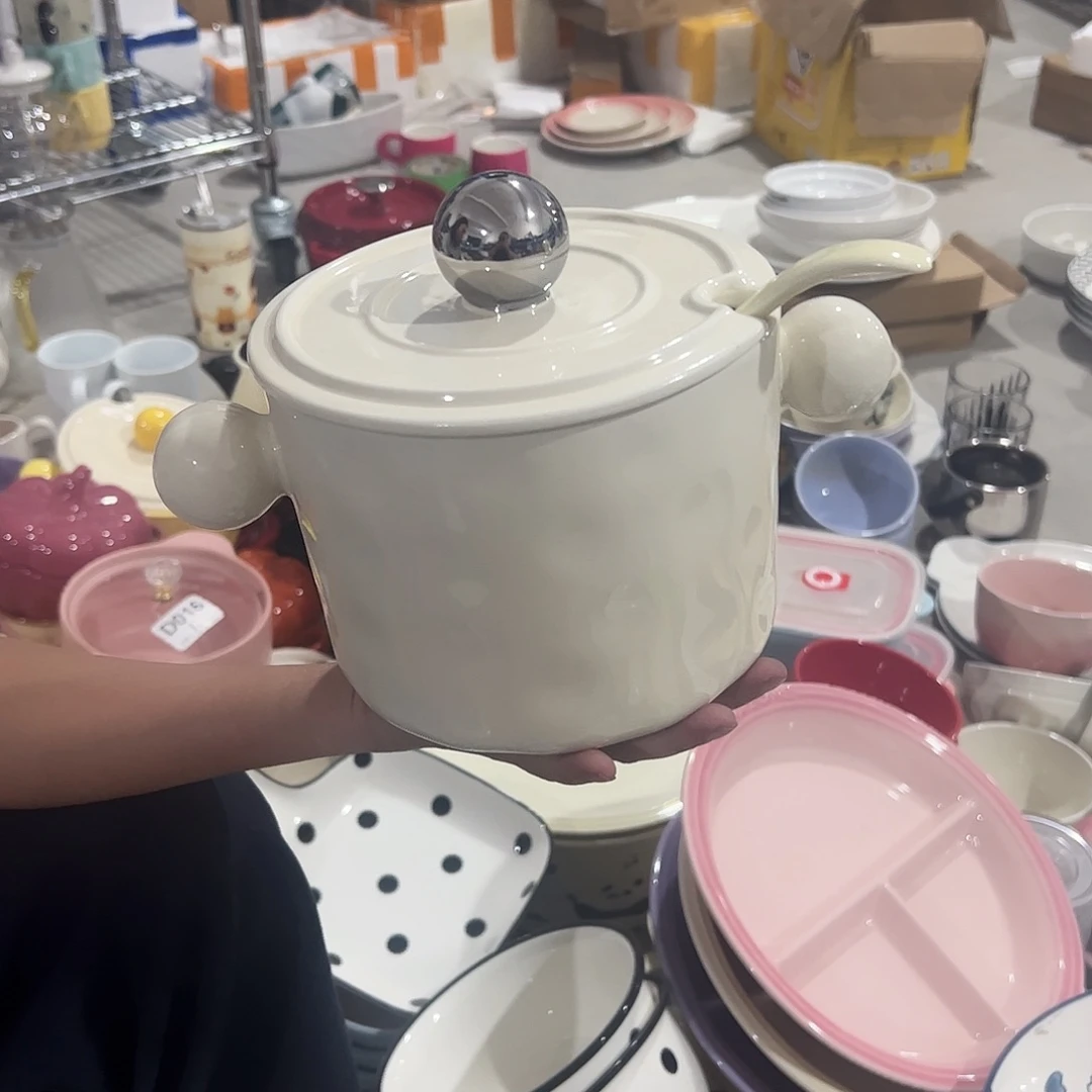 瓷片奶油1600毫升猪油罐微瑕