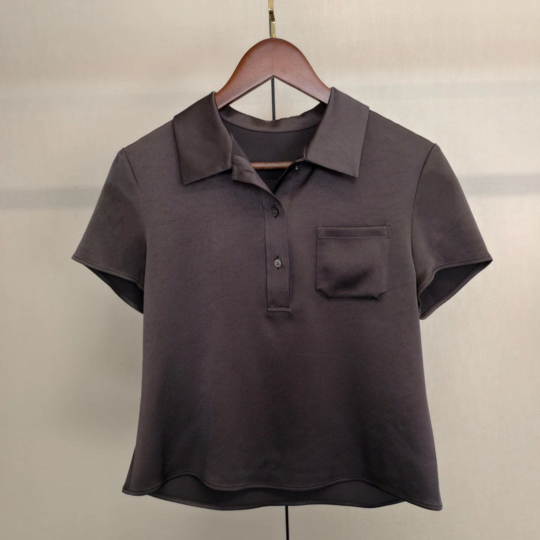 【开播福利】OV·三醋酸·25日本进口POLO短款極简修身小众短袖24141