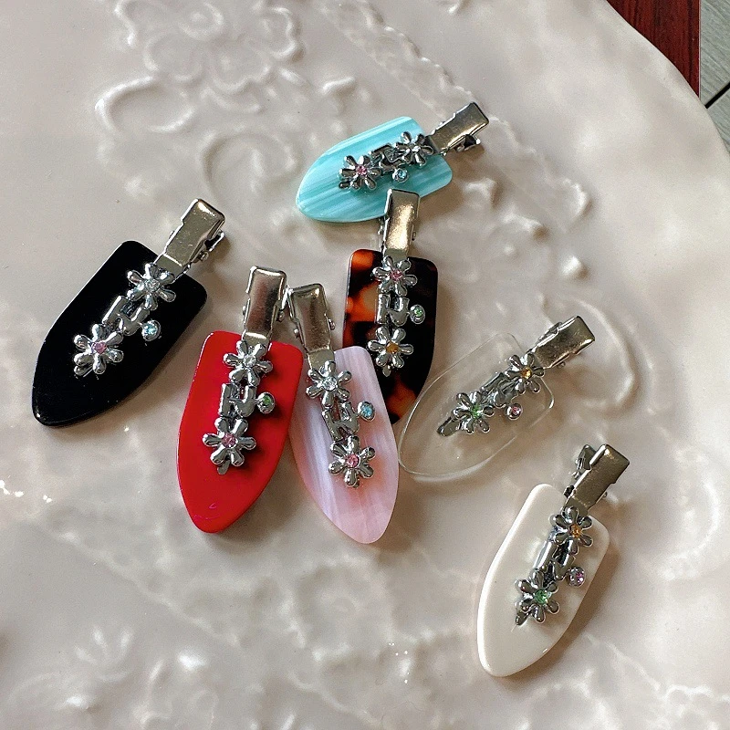 【金属鼓鼓】吕颖同款平替小花边夹无痕醋酸鸭嘴夹刘海夹子发饰发夹