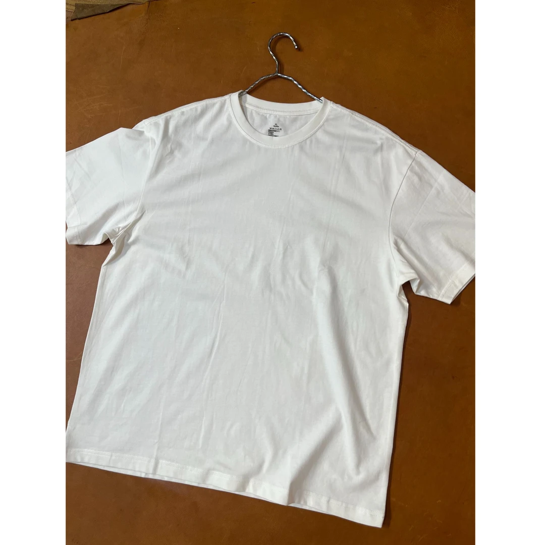 外贸尾货男款冰凉感纯色白色短袖t恤