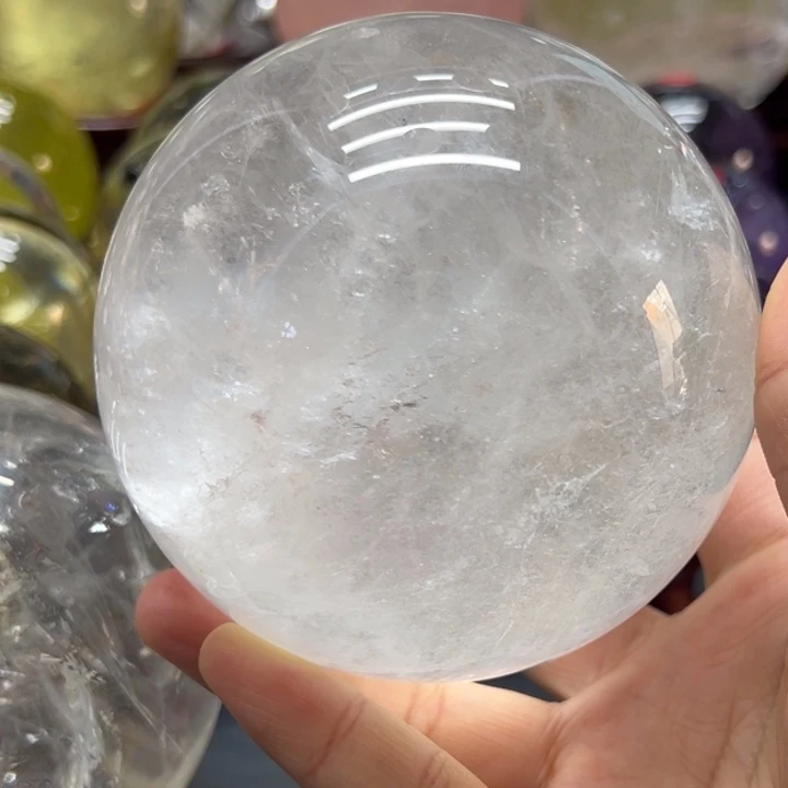 水晶未镶嵌珠宝半成品MM白水晶球c2592