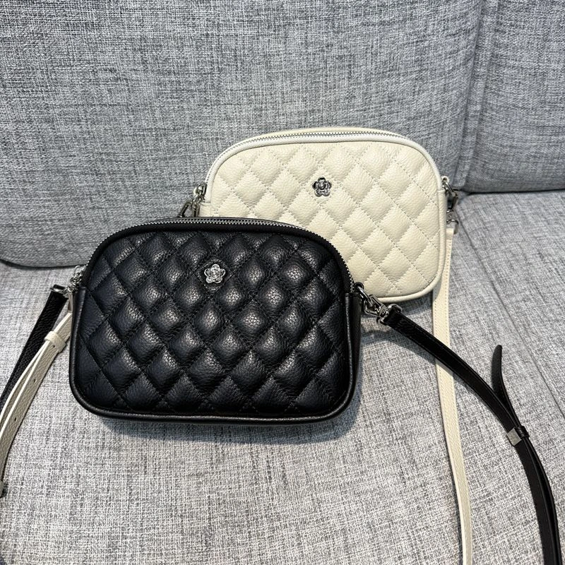 【雅鱼】新款头层牛皮小香风休闲菱格包双隔层挎包斜跨包单肩百搭