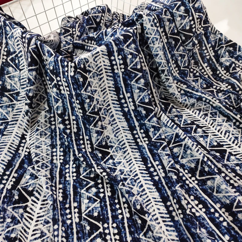 波西/米亚 精品棉绸布料 夏季凉爽人造棉绵绸 服装连衣裙印花面料