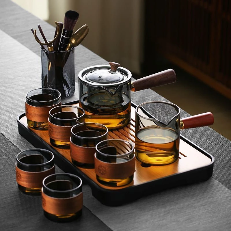 新疆包邮玻璃茶壶套装家用茶盘喝茶轻奢高档茶具耐热功夫茶杯