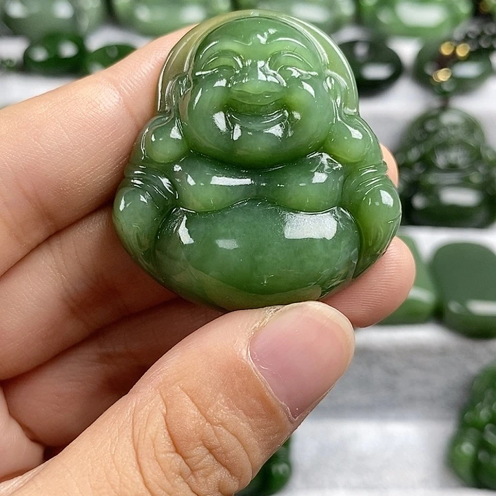 吊坠(不含链)未镶嵌和田玉（碧玉）40mm