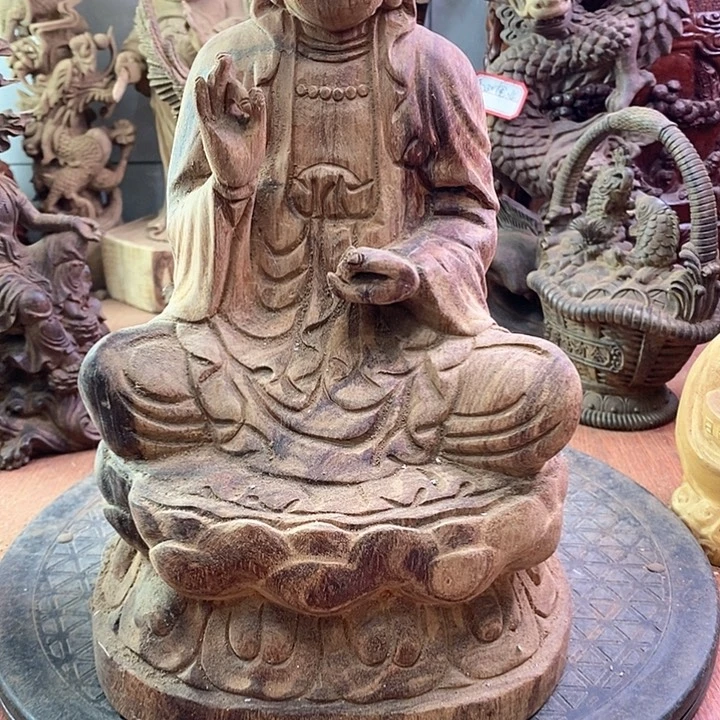 木唐*奘瑕疵品 有坏观音木雕