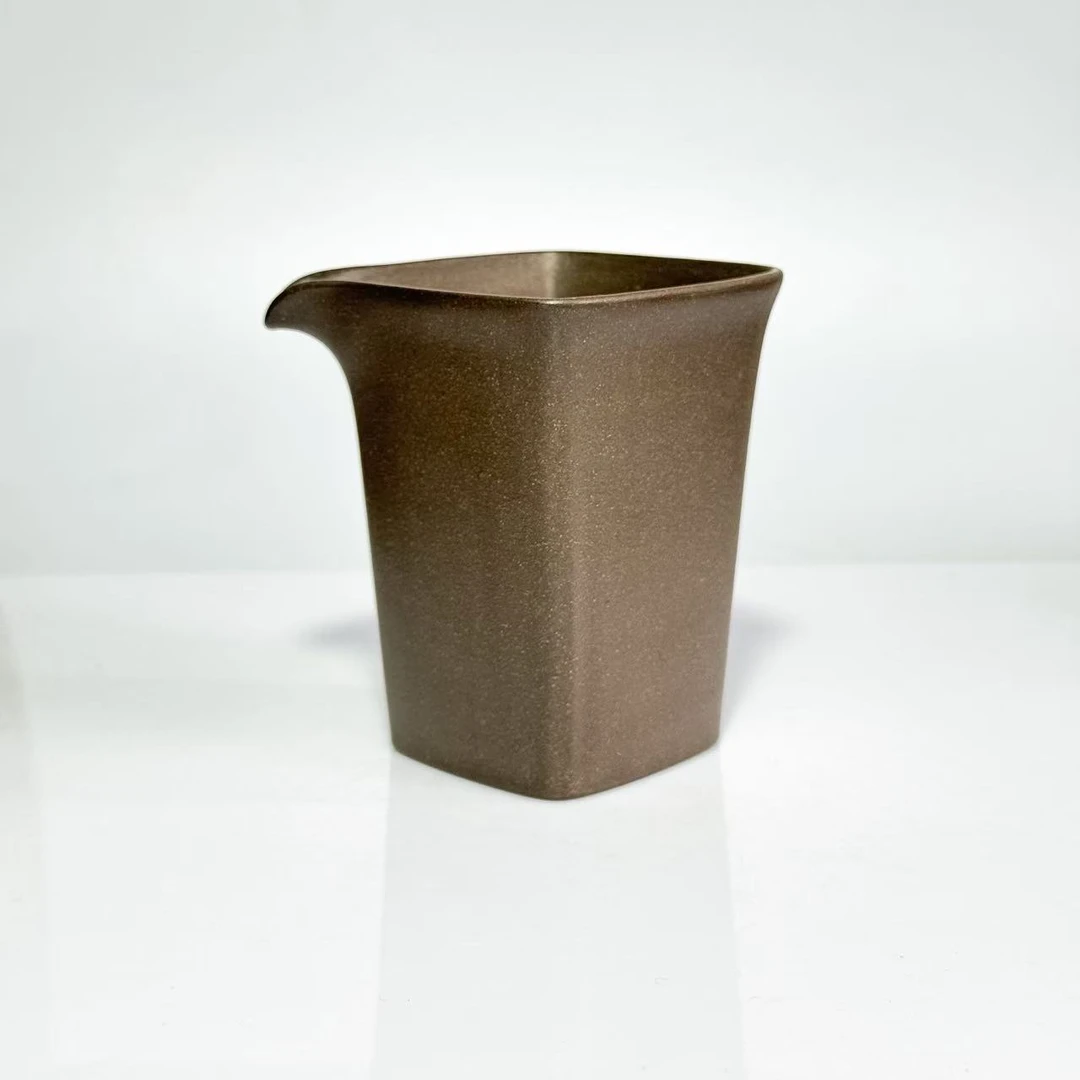 四方公道杯 段泥柴烧 160cc  紫砂1184