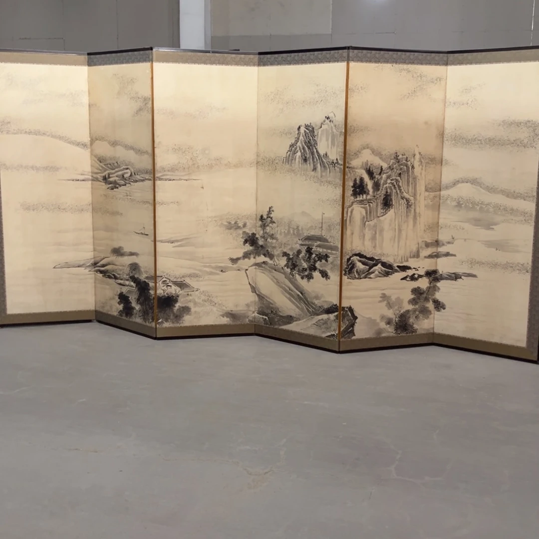 绘画屏风框画茶空间设计