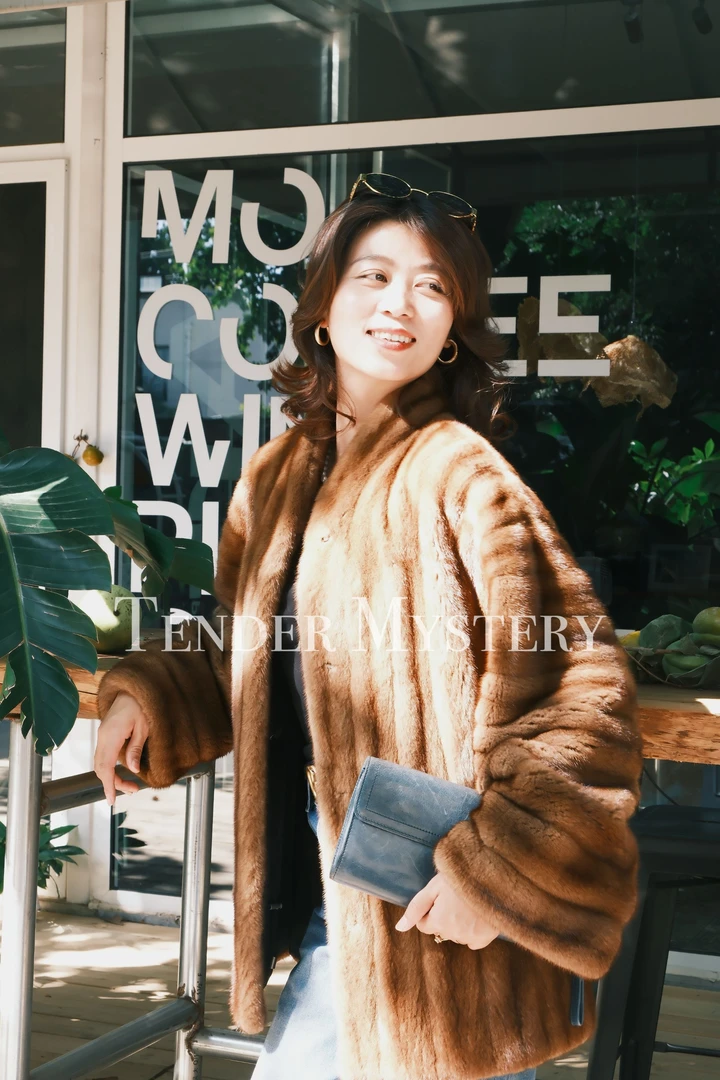 TM·温柔之谜❉【复古美学】中长款进口水貂外套貂皮大衣水貂皮草