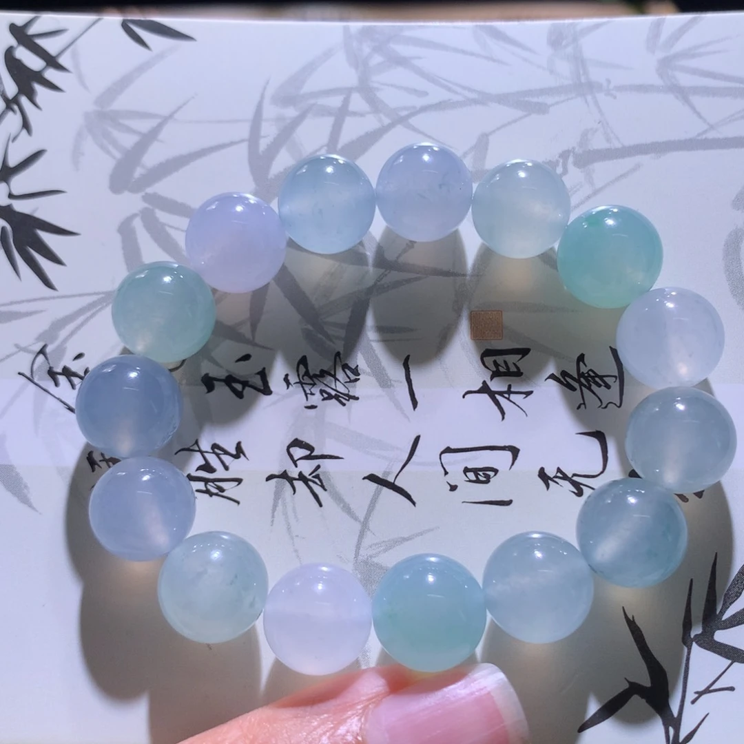 翡翠散珠天然缅A翡翠莫兰迪卡12
