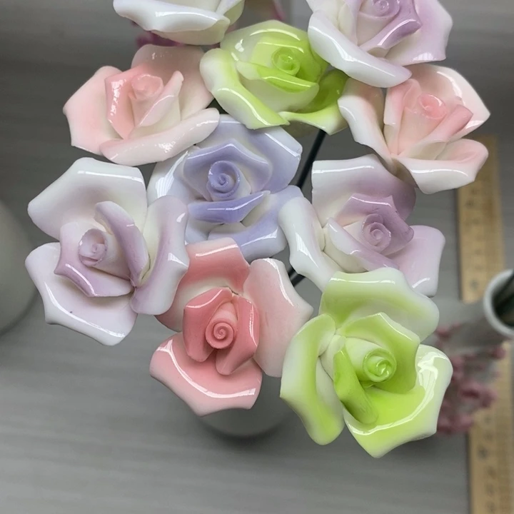 陶瓷陶瓷材料5朵混搭