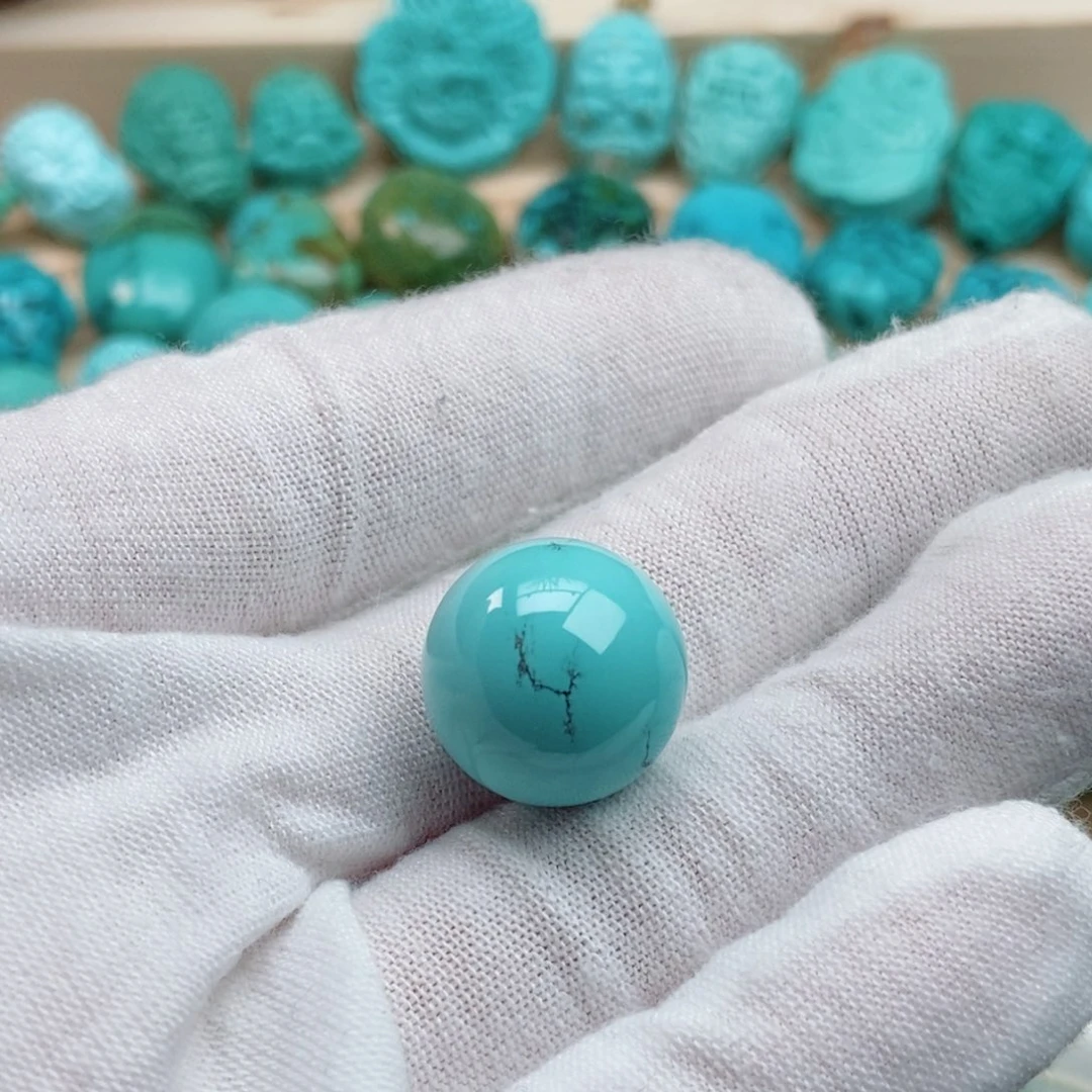 绿松石合金圆珠原矿绿松石圆珠