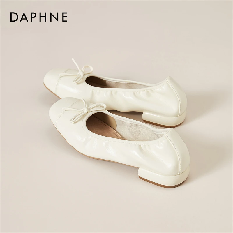 达芙妮浅口单鞋女款内增高2025新款休闲银色浅口单鞋一脚蹬豆豆鞋