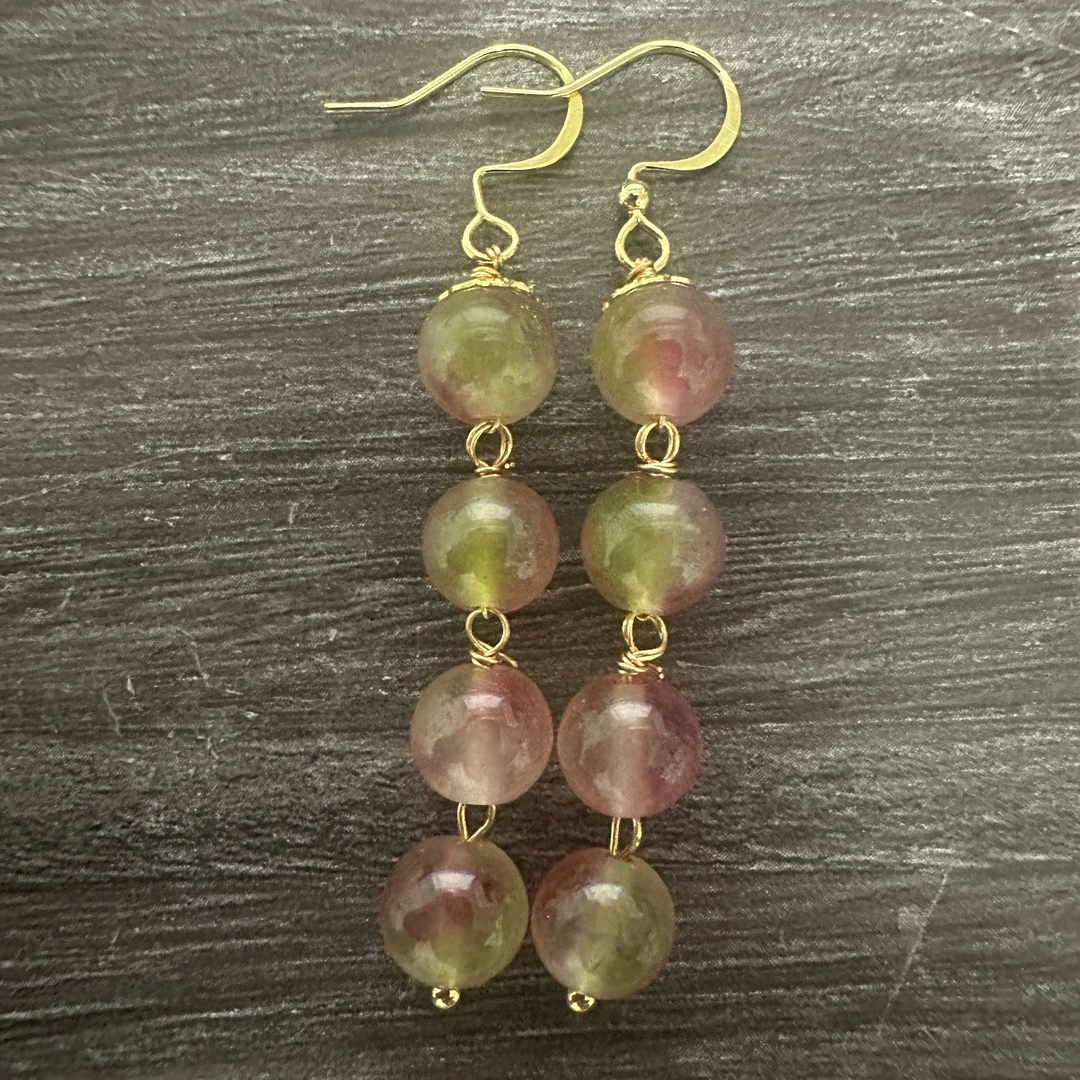 时尚百搭碧玺耳饰E248