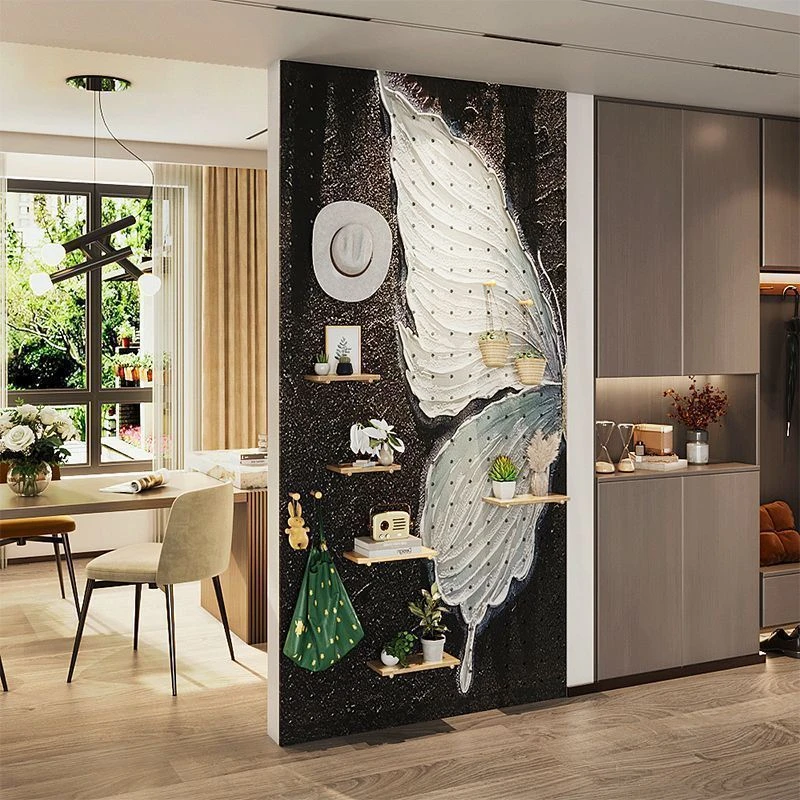 洞洞板置物架木质定制装饰画玄关如何简约收纳展示架收纳装饰